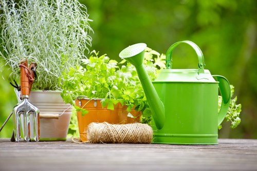 Garden maintenance appointment and booking paperwork concept